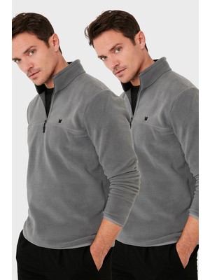 Buratti Slim Fit Anti-Pilling Tüylenme Yapmayan Bato Yaka Şardonlu 2'li Paket Polar Erkek POLAR 5906001S2