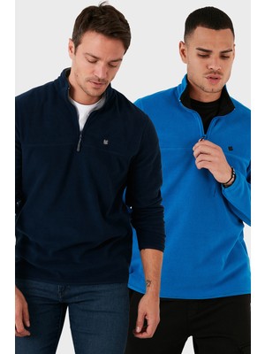 Buratti Slim Fit Anti-Pilling Tüylenme Yapmayan Bato Yaka Şardonlu 2'li Paket Polar Erkek POLAR 5906001S2