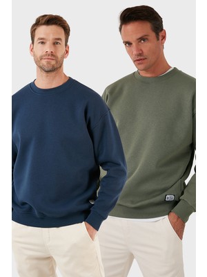 Buratti Regular Fit Bisiklet Yaka Şardonlu 2'li Paket Sweat Erkek Sweat 5905255S2