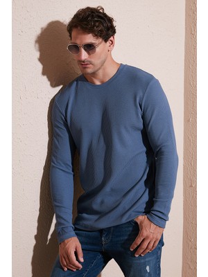 Buratti Pamuklu Bisiklet Yaka Normal Kalıp Basic Sweat Erkek SWEAT 5905073