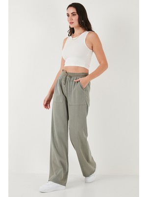 Lela Relaxed Fit Yüksek Bel Bol Paça Pantolon Bayan Pantolon 668YP5040