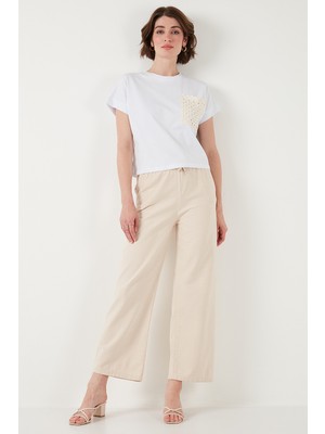 Lela Pamuklu Relaxed Fit Yüksek Bel Bol Paça Pantolon Bayan Pantolon 668yp5118