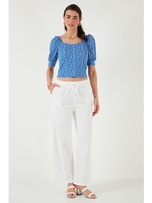 Lela Pamuklu Relaxed Fit Yüksek Bel Bol Paça Pantolon Bayan Pantolon 668yp5118