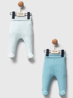 Moi Noi 2li Baskılı  Tek Alt Bebe - Mavi