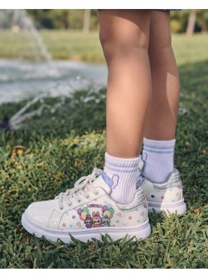 Kız Çocuk Bağcık Detaylı Labubu Deseneli Ortapedik Günlük Sneaker Spor Ayakkabı