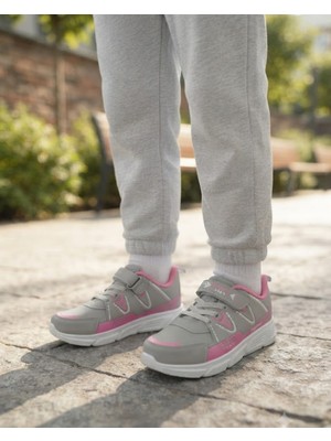 Kız Çocuk Cırtlı Bağcık Detaylı Günlük Sneaker Spor Ayakkabı