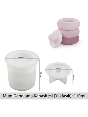 Silabor 1 Adet 1. Sınıf Kalite Silikon Kalıp – Alçı, Çimento ve Beton Için Dekoratif Saksı, Mumluk ve Saklama Kutusu Yapım Kalıbı, Kapaklı Silikon Kalıp