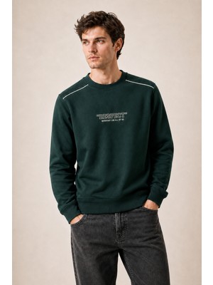 Redline Respect Bisiklet Yaka Regular Fit Kışlık Sweatshirt Nefti
