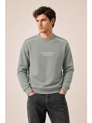 Redline Respect Bisiklet Yaka Regular Fit Kışlık Sweatshirt Mint