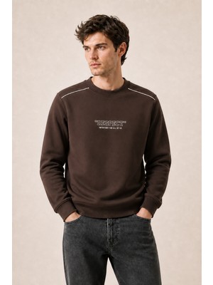 Redline Respect Bisiklet Yaka Regular Fit Kışlık Sweatshirt Kahve