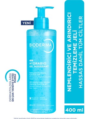 Bioderma Hydrabio Foaming Gel Tüm Ciltler için Nemlendirici ve Arındırıcı Yüz ve Vücut Temizleme Jeli 400 ML