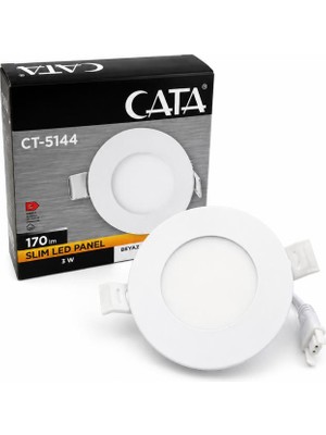 Cata CT-5144B 3W Slim LED Panel 6400K Beyaz Işık Sıva Altı Spot Lamba