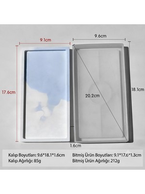 Silabor 1 Adet 1. Sınıf Kalite Silikon Kalıp – Alçı, Çimento, Beton ve Epoksi Için Dikdörtgen Organizer Yapım Kalıbı