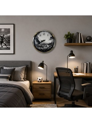 Teknoparkx Krom Zafer Kanatları Taraftar Temalı 40 x 40 cm Metal Duvar Saati