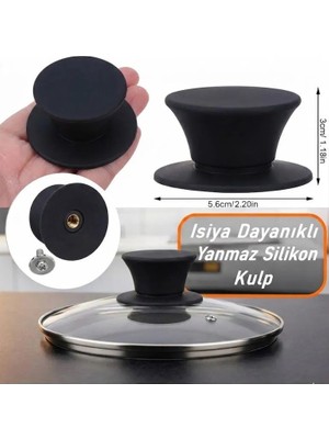 Neler Geldi Neler 2 Adet Silikon Yanmaz Yakmaz Universal Cam Tencere Kapağı Kulpu 1 Adet Tencere Tepesi Kapak Tutacağı Kulp