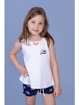 Toontoy Kız Çocuk I Love Summer Baskılı Şortlu Takım