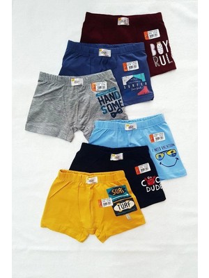 İlke Ilke 3311 Erkek Çocuk 12'li Desenli Atlet Boxer Takım-Renkli