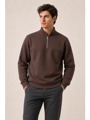 Redline Krivs Bisiklet Yaka Regular Fit Kışlık Sweatshirt Kahve