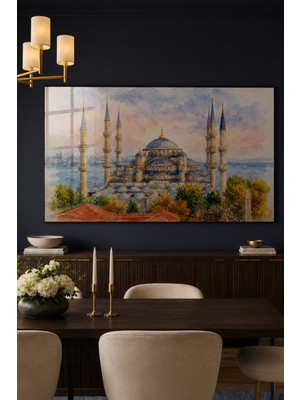 Bu Matbaa BUMATBAA Sultanahmet Camii Sulu Boya Temperli Cam Tablo