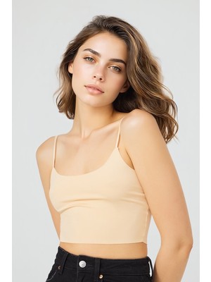 Grimelange Vele Ayarlanabilir Ince Askılı Lazer Kesim 3'lü Paket Crop Syh/byz/ten Rengi Büstiyer