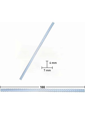 Mikasso Esnek Çıta Bükülebilir 1 Metre Örgü Çıta 4X7MM Beyaz