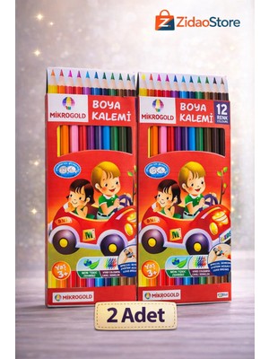 Mikasso 12'li Kuru Boya Kalemi Çocuklar Için 12 Renk Boya Kalemi Seti + Mini Oyuncak ve Şeker Hediyeli Çok R