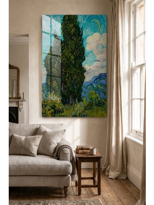 Bu Matbaa BUMATBAA Vincent van Gogh Cypresses –  Doğa Manzarası Post-Empresyonist Klasik Sanat Duvar Tablosu