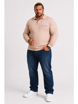 Moc Grande MocGrande Erkek Büyük Beden Polo Yaka Sweat Flota Cep 24407 S.KAHVE