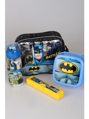 Yeni Sezon Lisanslı Batman Beslenme Çantası,matara,diş Fırçası Kutusu ve Beslenme Kabı Yemek Seti