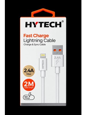 3EGROUP Hytech HY-X98 2.4A    2 metre  İphone Lıghtnıng Beyaz Şarj Kablosu