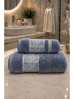 Mela Home Bambu 2'li Banyo Havlu Seti Hamam Takımı- El ve Yüz Havlusu- Çeyiz - Hediyelik 100% Pamuk