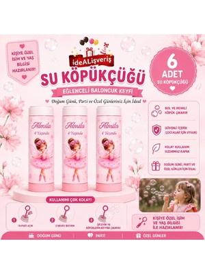 Bkmc Kişiye Özel Peri Kız Temalı Su Köpükçüğü | Isim ve Yaş Baskılı Baloncuk | Kız Çocuk Doğum Günü Parti Hediyesi