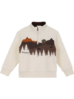 Discovery Expedition Beyaz Erkek Çocuk Nakışlı Sweatshirt D6WB-SWT3031