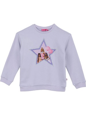 Barbie Lila Kız Çocuk Baskılı Sweatshirt BRB6WG-SWT6609