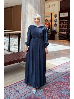 Riella Butik Nivra Kemerli Tesettür Elbise