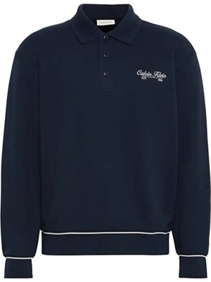 Calvin Klein Jeans Lacivert Erkek Sweatshirt LV04RG202GCEF Ls 350GSM Terry Pıpe