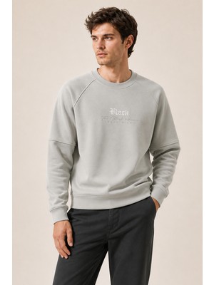 Redline Black Yeni Sezon Erkek Kışlık Regular Fit Sweatshirt Pamuklu Gri