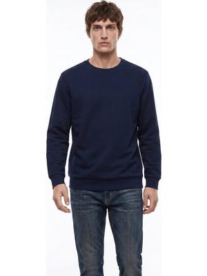 Dockers Lacivert Erkek Regular Fit Sweatshirt D2620148410_SMALL Logo Sweatshirt