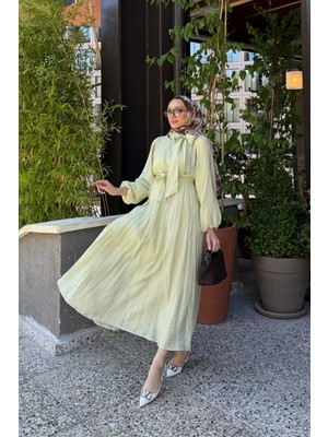 Riella Butik Eliz Fiyonk Detaylı Yazlık Tesettür Elbise