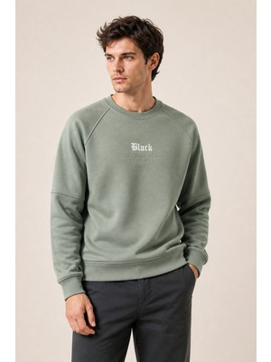 Redline Black Yeni Sezon Erkek Kışlık Regular Fit Sweatshirt Pamuklu Mint