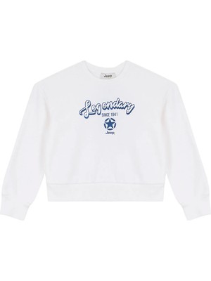Jeep Ekru Kız Çocuk Baskılı Sweatshirt J6WG-SWT7520