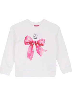 Barbie Bej Kız Çocuk Baskılı Sweatshirt BRB6WG-SWT6645