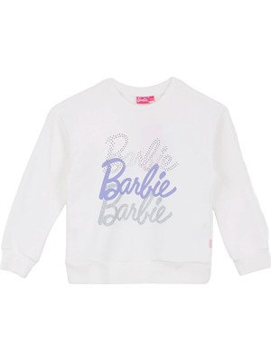 Barbie Ekru Kız Çocuk Baskılı Sweatshirt BRB6WG-SWT6614