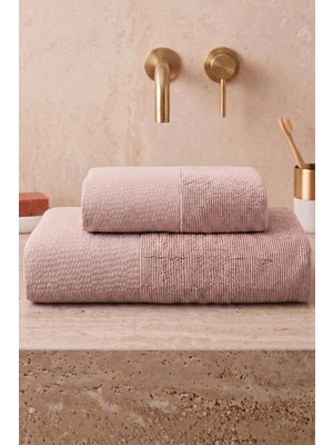 Neşe Home Collection April 2'li Banyo Havlu Seti Pudra