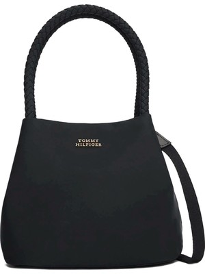Tommy Hilfiger Siyah Kadın Çapraz Çanta Th Marına Bucket Nylon