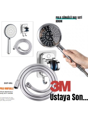 Pano Polo Mafsallı El Duş Seti Pvc Hortumlu