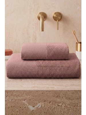 Neşe Home Collection April 2'li Banyo Havlu Seti Gül Kurusu