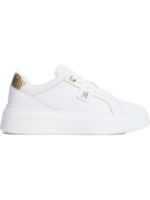 Tommy Hilfiger Beyaz Kadın Sneaker Th Chıc Platform Snake
