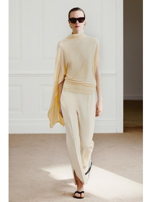 Allbucks Zara, Zw Collection Yüksek Bel Kumaş Crop Pantolon ABZRA00070