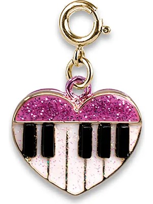 Charm It Gold Glitter Piano Heart CT03-18